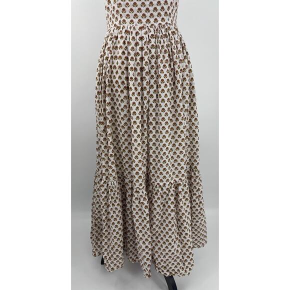 B51 Daughters of India Manjari Maxi Dress Floral XS Ruffle Boho Cottage Flowy - Picture 8 of 11